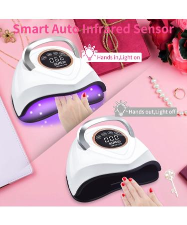 180W UV LED Nail Lamp for Gel Polish | Fast Nail Dryer with 48 Lamp Beads | 4 Timers | Portable Handle | UV Nail Light for Fingernail & Toenail - Buy Online on GoSupps.com