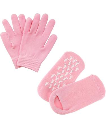 Pinkiou Moisturizing Gel Socks & Gloves for Cracked Hands & Feet - Softening Treatment (Pink) - Buy Online on GoSupps.com