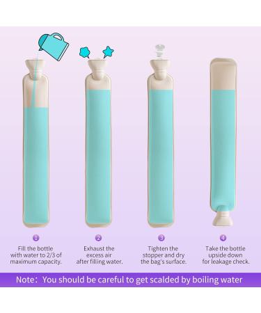 2L Long Hot Water Bottle with Cover - Wearable Extra Long Pouch for Body, Neck, Back & Shoulder - 72cm Full Length - Large Fluffy Hot Water Bag in Pink Red Knitting - for Girls, Men & Adults | UK - Buy Online on GoSupps.com