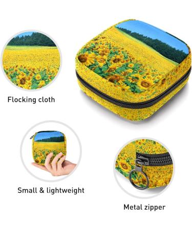 Sunflowers Sanitary Napkin Storage Bag - Portable Period Pouch for Women & Teens - Multi-colored - 1PC - Buy Online on GoSupps.com