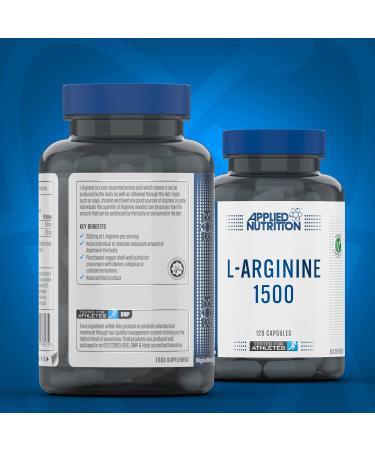 Applied Nutrition L-Arginine Capsules - 1500mg High Strength Nitric Oxide Booster - 60 Servings | Workout Performance Boost - Buy Online on GoSupps.com