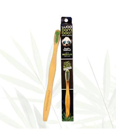 Woobamboo Bamboo Toothbrush 4 Pack - Adult Medium - BPA Free Nylon Bristles - Eco-Friendly & Biodegradable - Buy Online on GoSupps.com