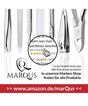 Marqus 7-Piece Manicure Set for Men & Women - Solingen Quality Patented Glass Files Real Leather Etui - Soft & Handy - Pink - Buy Online on GoSupps.com