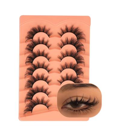 JYTDBCS False Eyelashes Wispy Lashes Natural Look Fake Eyelashes Cat Eye Lashes Faux Mink Fluffy Strip False Lashes Fox Eye Lashes