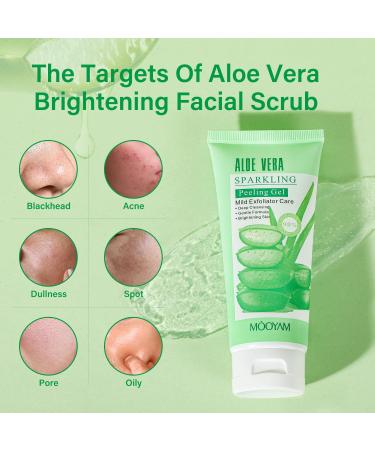Peeling Gel & Aloe Vera Exfoliator - Brightening Facial Scrub & Deep Cleansing Face Wash for All Skin Types | Remove Dead Skin & Refresh After Sun Care - Buy Online on GoSupps.com