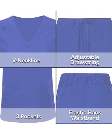 Comfortable and Durable Bahoki Essentials Scrub Set - Ideal for Nurses - Ceil Blue X-Small - Buy Online on GoSupps.com