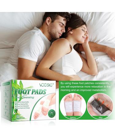 30PCS Detoxifying Foot Pads - Natural Bamboo & Ginger for Lymphatic Drainage, Feet Care, and Better Sleep - Buy Online on GoSupps.com