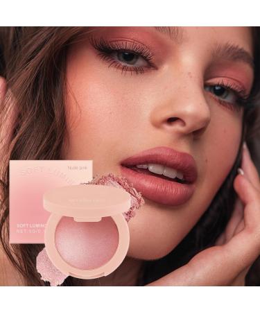 Blush For Cheeks Face Makeup Blush Powder Highly Pigmented Glitter Cosmetics Long Lasting Buildable For Women Girls Party Wedding Nude - Buy Online on GoSupps.com