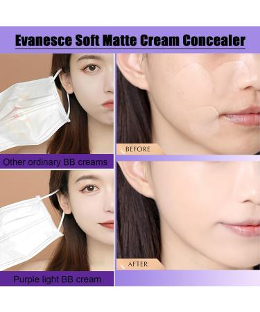 Shop Evanesce Soft Matte Cream Concealer & Foundation - Ivory White - 1PC + Air Cushion Replacement Core - International Shipping Available - Buy Online on GoSupps.com