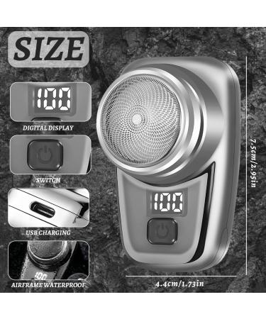 2023 New Upgrade Mini Portable Electric Shaver with LCD Screen for Men - USB Charging, Suitable for Home, Car, Travel (Silver-Black-A) - Buy Online on GoSupps.com