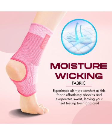 Ankle Brace for Men Women & Youth - Superior Sprained Ankle Support Sleeve for Running & Sports - Pink L/XL Compression Stabilizer & Wrap Support - Buy Online on GoSupps.com