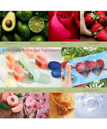 Sea & Moon Lip balm Set | Lip Balm Variety 8 Pack | 8 Flavours Original Honey Avocado Rose Sakura Honey-Peach Lemon & Strawberry 7g Each | Lip Balm Gift Set - Buy Online on GoSupps.com