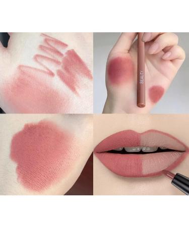 12 couleurs lipliner crayon set haute pigmentation imperm able l'eau naturel velours l vres maquillage Soft pencil durable mat lisse ultra fine lipliner Nu Rouge - Buy Online on GoSupps.com