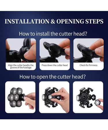 Replacement Shaver Head for Electric Head Shaver | Waterproof 7D Gray Blades for Men's Shaving - International Shipping Available - Buy Online on GoSupps.com