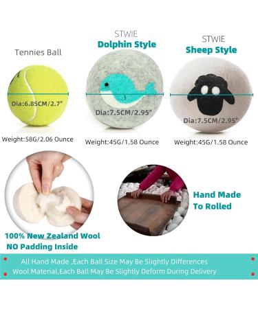 Organic Wool Dryer Balls - New Dolphin Design | Reusable Laundry Felt Balls with Crafting Box | Reduce Drying Time & Wrinkles - Style-3 - Buy Online on GoSupps.com