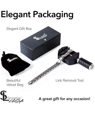Elegant Titanium Magnetic Therapy Bracelet for Pain Relief - Arthritis & Carpal Tunnel - Unisex Silver Design - Buy Online on GoSupps.com