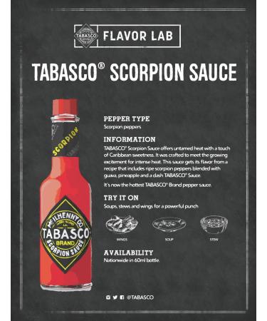 Buy Tabasco Scorpion Sauce 60ml - 10x Sharper 100% Natural Chili Sauce Scoville Rating 23 000-33 000 - International Shipping Available - Buy Online on GoSupps.com