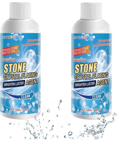 Stone Stain Remover Cleaner Advanced Marble Care Kit Stain Remover Crystal Plating and Polishing Agent for Kitchen Patio and Backyard Surfaces (2 bottle)