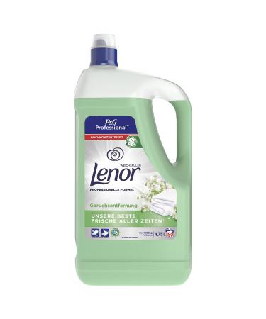 Lenor Prof. fabric softener odor removal 190 WL (1 x 4.75 l) freshens her laundry and makes it soft.Professional formula for professional use.Dermatologically tested 4.75 l (1 Pack) green