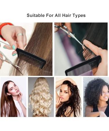 JeoPoom Carbon Needle Handle Stainless Steel Comb - Professional Hair Styling Tool - Buy Online on GoSupps.com