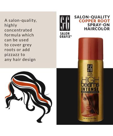 High Beams Intense Spray-On Copper Hair Color 2.7 Oz - Temporary Color Highlight for Hair - Streaking, Tipping, Frosting - Washes Out Easily - 1 Pack - Buy Online on GoSupps.com