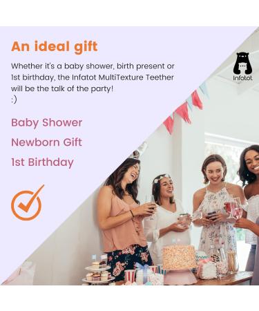 Infatot Baby Teething Toys - MultiTexture Silicone Teethers for Babies 0-6 Months - Plum & Milk | Newborn Essentials & Baby Shower Gift - Buy Online on GoSupps.com
