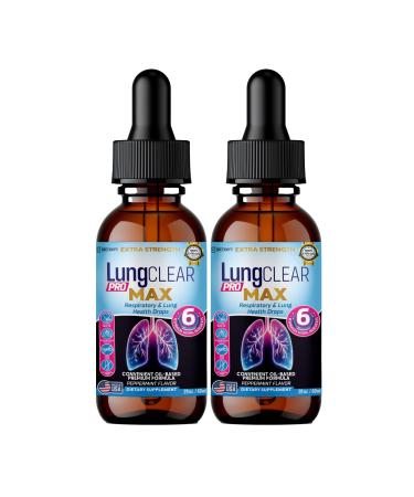 GREENVIFY LungCLEAR PRO MAX Extra Strength Respiratory & Lung Health Drops Peppermint Flavor 2 fl oz 30 Servings (2)