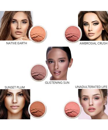Bellaterra Cosmetics Mineral Loose Blush - Contouring & Illuminating | Long-Lasting Formula in 5 Shades | 9g (Glistening Sun) - Buy Online on GoSupps.com
