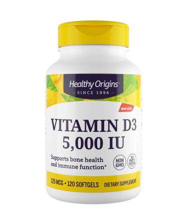 Healthy Origins Vitamin D3 - 5,000 IU - 120 Softgels