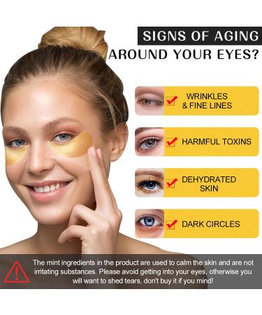 MOKYDUO 24K Gold Collagen Eye Patches for Dark Circles & Puffiness - 30 Pairs | Anti-Wrinkle, Moisturizing Eye Mask for Women - Buy Online on GoSupps.com