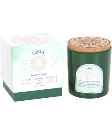Libra Zodiac Candle - Sweet Jasmine Fragrance Bloodstone Crystal | Perfect Horoscope Gift - Buy Online on GoSupps.com