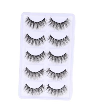 minkissy 5 Pairs 3d False Eyelashes Reusable Soft Handmade Training Fake Eyelash False Lashes False Eyelashes Magnetic Long False Eyelashes Diy Eyelashes Make up Suite Chemical Fiber Woman