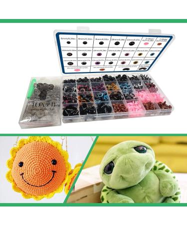 TOAOB 780pcs Black Plastic Safety Eyes Set for Stuffed Animals - Colorful Craft Eyes & Noses 6mm-12mm - Buy Online on GoSupps.com