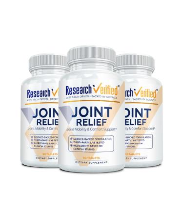 Research Verified Joint Support - Glucosamine, MSM, Turmeric, Boswellia, BioPerine - Vegan - 270 Capsules - 3 Month Supply 90 Count (Pack of 3)