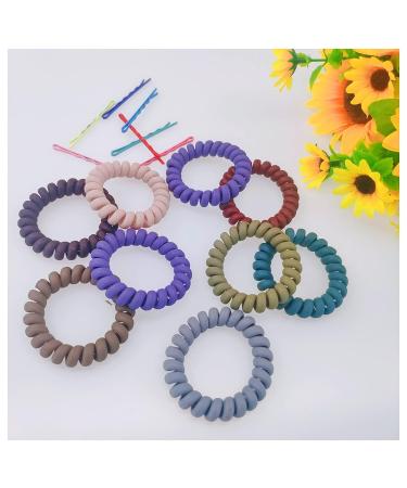 Andiker Spiral Hair Ties - 10 Colorful Elastic Hair Bands for Women & Girls | Durable Rubber Ponytail Holders - Buy Online on GoSupps.com