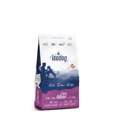 Iso dog - Premium Croquettes for Sensitive Dogs of All Breeds - Cereal Free - Optimal Digestion - Rich in Rabbit - 3kg - GMO Free - 100% Natural Raw Materials (3kg)
