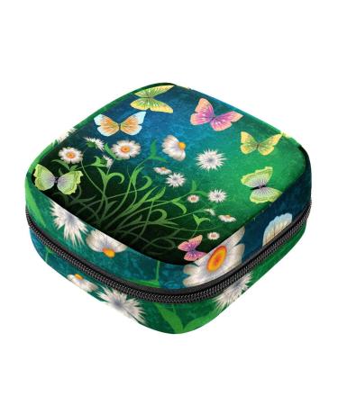 Napkin storage bag with spring flowers and butterflies portable with zipper for teenagers girls women women color 6