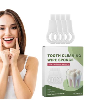 Lingettes pour le nettoyage en profondeur des dents : lot de 4 ponges pour le soin des dents pour les voyages les voyages d'affaires la maison et l' cole limine la dentaire en une touche