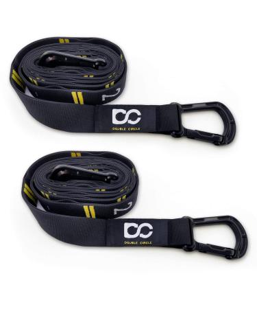 Double Circle Quick Adjust Numbered Straps for Gymnastic Rings - Carabiner System and Exercise Video Guide for Full Body Workout, Calisthenics, and Home Gym