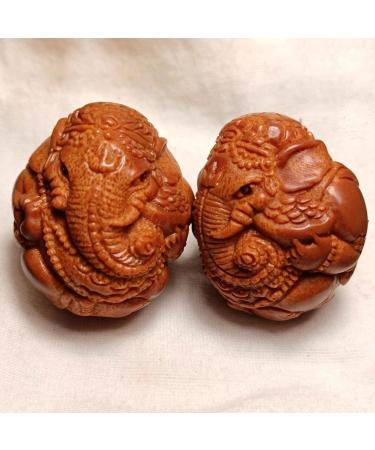 Unbit Ballstretcher & Fitness Handball - Magnetic Stress Relief & Baoding Balls for Hand Exercises - Carved Elephant Design - International Shipping Available - Buy Online on GoSupps.com