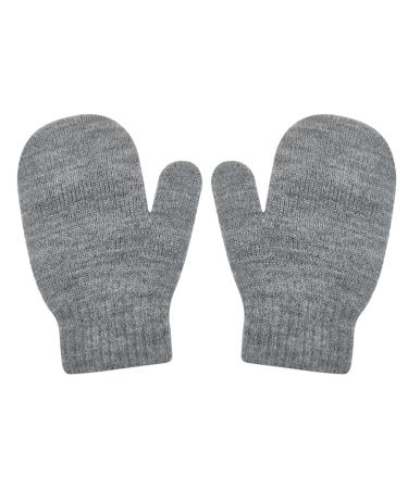 ALLY-MAGIC Toddler Knitted Mittens Magic Stretch Gloves Winter Warm Knitted Soft Baby Mittens Y6-CSLZST Grey
