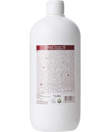 Mystic Moments 100% Pure Sweet Almond Carrier Oil 1 Litre - Natural & Fragrance-Free - Buy Online on GoSupps.com