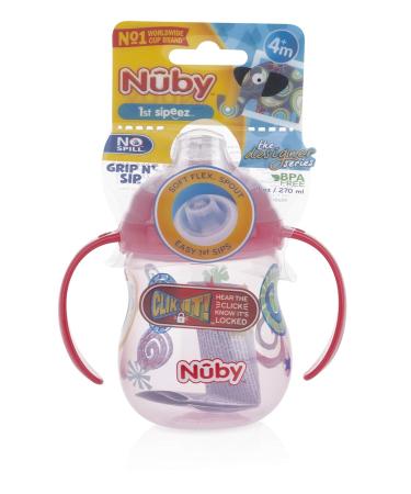 Nuby Designer Series No-Spill Clik-It Grip n' Sip Cup 9oz - Soft Flex Spout - Colors May Vary - Buy Online on GoSupps.com