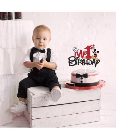 Mickey 1st Birthday Cake Topper Mickey Cake Decorations My 1st Mouse Birthday Party Decorations First Birthday Party Supplies Decor for Kids Boys Birthday Baby Shower Red - Buy Online on GoSupps.com
