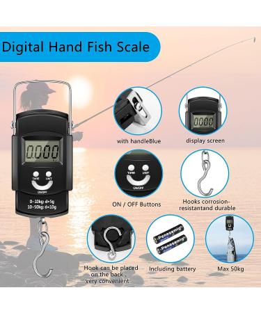 Fishing Tool Kit with Lures, Hooks, Lip Gripper, Digital Scale, Pliers, Sheath, and Lanyard - 134 Pcs, Blue Fresh Style - Buy Online on GoSupps.com