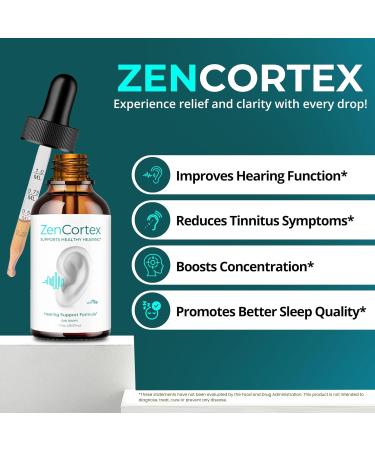 ZenCortex Tinnitus Relief Drops - Maximum Strength Ear Treatment for Ringing Ears - 5 Pack - Effective Tinnitus Solution - Buy Online on GoSupps.com