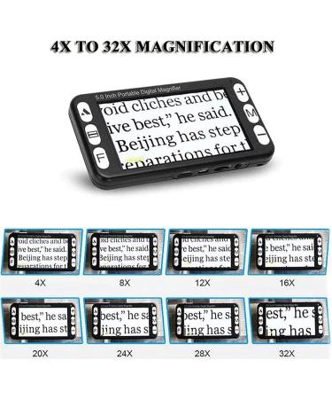 Electronic Reading Aid Digital Magnifier 5.0inch Digital magnifiers for Visually impaired Illuminated Vision Aid Books Newspapers USB Portable Digital Magnifier - Buy Online on GoSupps.com