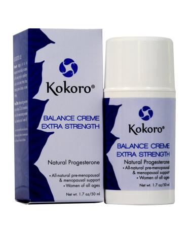 Kokoro Extra Strength Natural Progesterone Balance Creme 1.7 oz Pump Extra Strength for Menopause Support Paraben-Free No Phytoestrogens Vegan and PETA Formulation