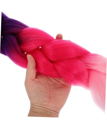 minkissy Pre Stretched Braiding Hair Gradient Color Braid Purple Hair Extensions Big Braid Fake Braid Headwear Hair Extensions for Colored Hair Extensions Braid Hair Extension Ponytail Wig - Buy Online on GoSupps.com