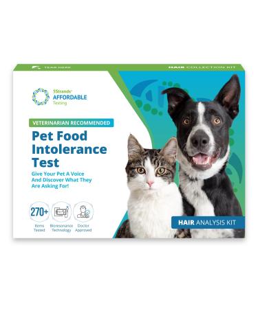 5Strands Pet Food Intolerance Test, at Home Sensitivity Test for Dogs & Cats, 270 Items, Hair Analysis, Accurate for All Ages and Breed, Results in 7 Days - Protein, Grain, Fruit, Preservatives 255 Food Intolerance Test